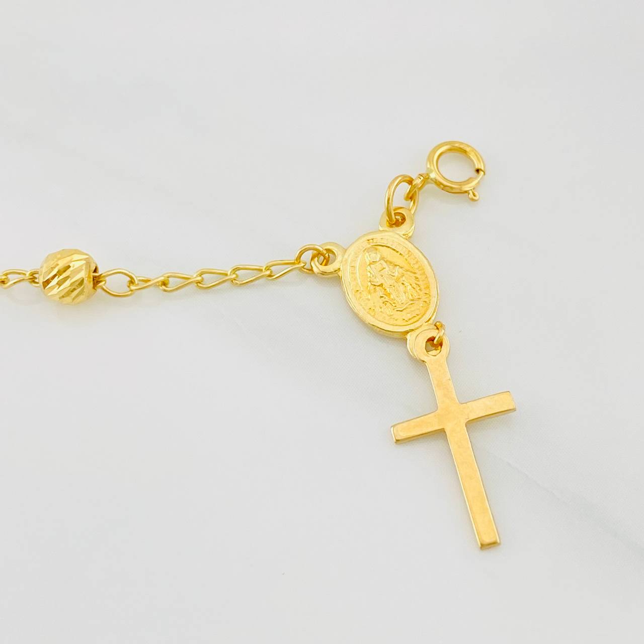Pulso Denario Virgen Milagrosa 2.75g / 19.8cm / 3.83mm Oro Amarillo 18K