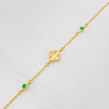 Pulso Trébol Aro Seguido 3g / 19.8cm / 1.53mm Oro Amarillo 18K