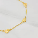 Pulso Aro Seguido Corazon Diamantado 2.3g / 19cm / 1.02mm Oro Amarillo 18K