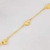 Pulso Aro Seguido Corazon Diamantado 2.25g / 19cm / 1.05mm Oro Amarillo 18K