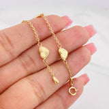 Pulso Aro Seguido Corazon Diamantado 2.3g / 19cm / 1.02mm Oro Amarillo 18K