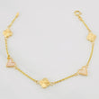Pulso Aro Seguido Trebol Corazon 2.4g / 18cm / 0.96mm Oro Amarillo 18K