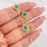 Pulso Aro Seguido Trebol 3.4g / 19cm / 0.83mm Oro Amarillo 18K