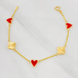 Pulso Aro Seguido Trebol Corazon 2.7g / 18.05cm / 1.43mm Oro Amarillo 18K