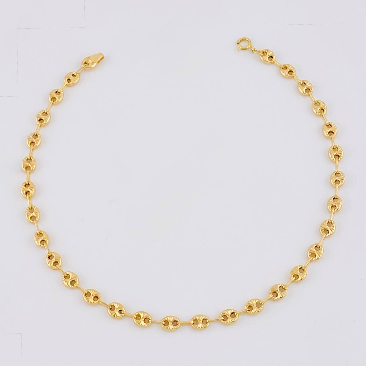 Tobillera GC Diamantada 3.2g / 24.8cm / 4.1mm Oro Amarillo 18K