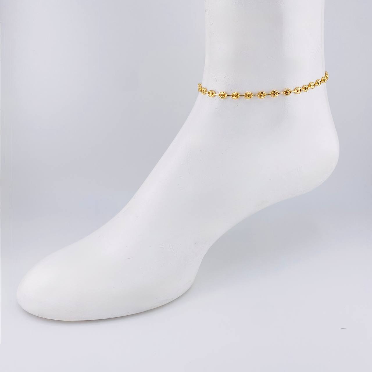Tobillera GC Diamantada 3.2g / 24.8cm / 4.1mm Oro Amarillo 18K