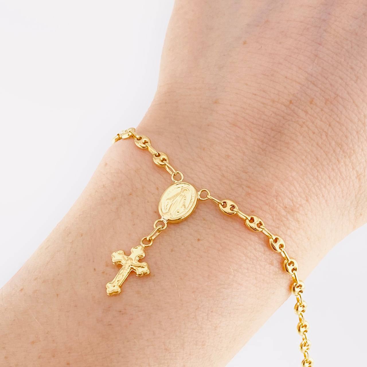 Pulso GC Denario Virgen Milagrosa 2.4g / 17.8cm / 3.3mm Oro Amarillo 18K