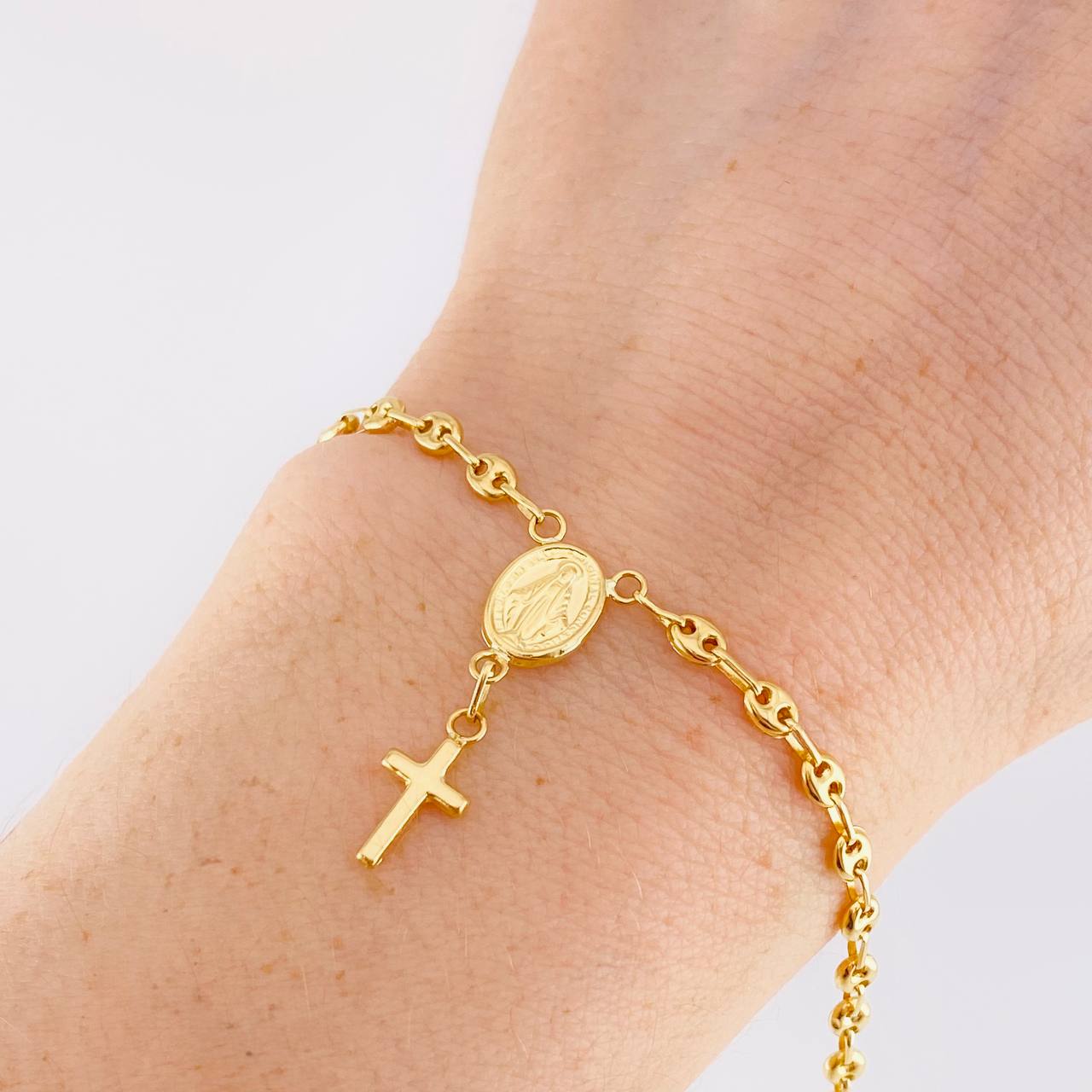 Pulso GC Denario Virgen Milagrosa 2.45g / 18.8cm / 3.3mm Oro Amarillo 18K