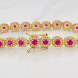 Pulso Tennis Halo 13.65g / 19cm / 6.24mm Oro Amarillo 18K