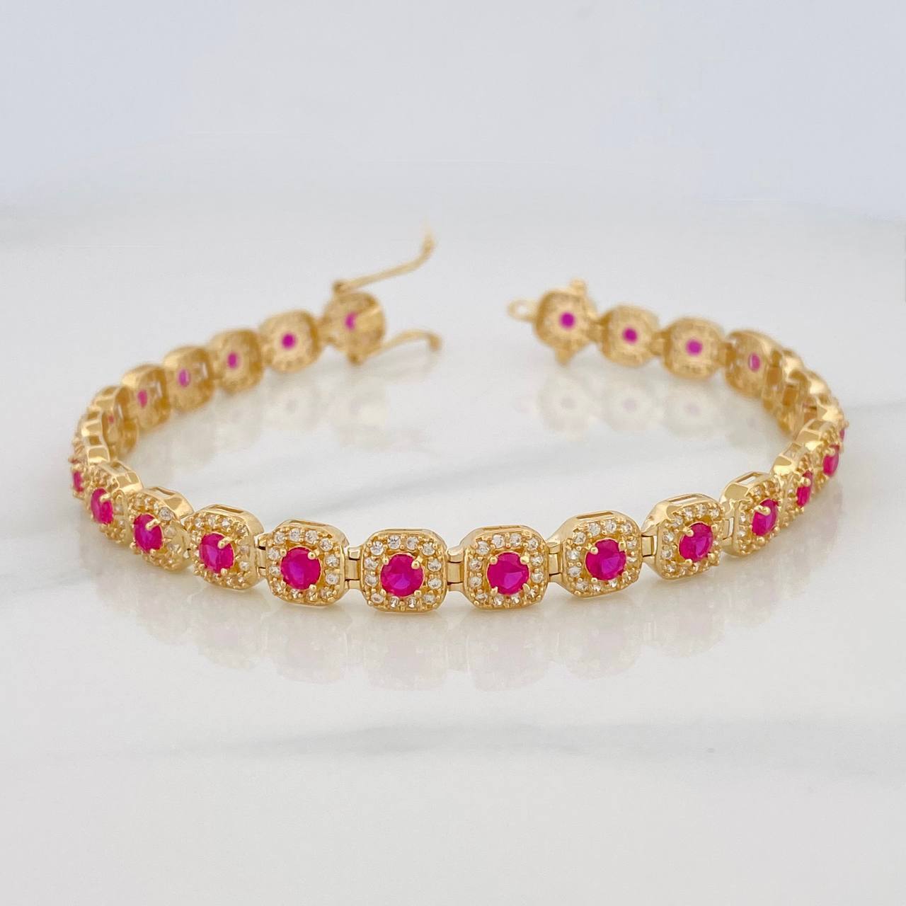 Pulso Tennis Halo 13.65g / 19cm / 6.24mm Oro Amarillo 18K
