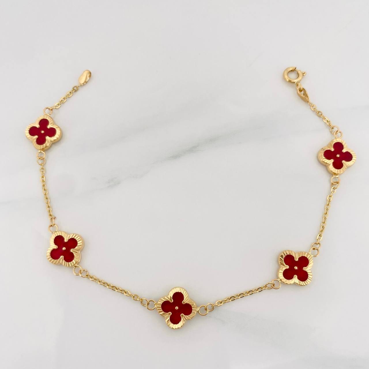 Pulso Aro Seguido Trebol 3.6g / 19cm / 1.45mm Oro Amarillo 18K