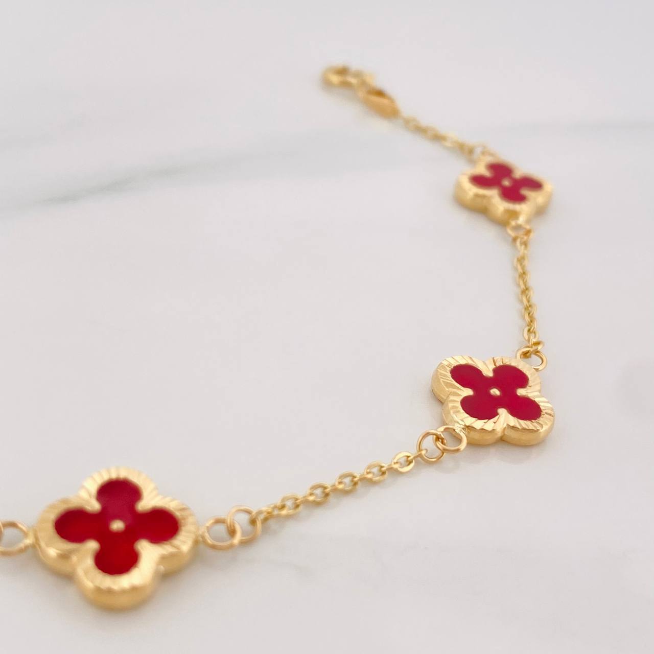 Pulso Aro Seguido Trebol 3.6g / 19cm / 1.45mm Oro Amarillo 18K