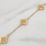 Pulso Aro Seguido Trebol 3.3g / 19cm / 1.1mm Oro Amarillo 18K