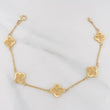 Pulso Aro Seguido Trebol 3.3g / 19cm / 1.1mm Oro Amarillo 18K