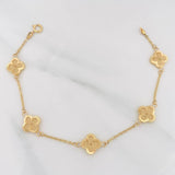 Pulso Aro Seguido Trebol 3.3g / 19cm / 1.1mm Oro Amarillo 18K