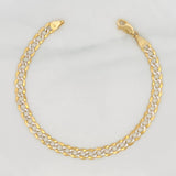 Pulso Cubana 8.2g / 21cm / 5.7mm Dos Oros Amarillo Blanco 18K