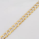 Pulso Cubana 8.2g / 21cm / 5.7mm Dos Oros Amarillo Blanco 18K