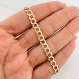 Pulso Cubana 8.2g / 21cm / 5.7mm Dos Oros Amarillo Blanco 18K