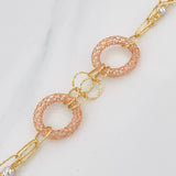 Pulso Aros 7g / 18cm / 3.17mm Tres Oros Amarillo Blanco Rosa 18K