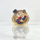 Anillo Pato Millonario Inspirado 17.3gr / T10 1/2 / Circones Multicolor Dos Oros Amarillo Rosa 18K ©