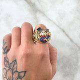 Anillo Pato Millonario Inspirado 17.3gr / T10 1/2 / Circones Multicolor Dos Oros Amarillo Rosa 18K ©