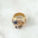 Anillo Pato Millonario Inspirado 16.5gr / T9 / Circones Multicolor Tres Oros 18K ©