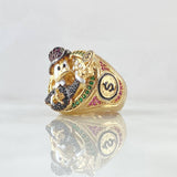 Anillo Pato Millonario Inspirado 16.65gr / T9 3/4 / Circones Multicolor Oro Amarillo 18K ©