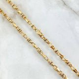 Cadena Granada  47.95gr / 65cm / Circones Blancos Negros Oro Amarillo 18K ©