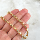Cadena Granada  47.95gr / 65cm / Circones Blancos Negros Oro Amarillo 18K ©