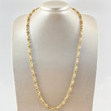 Cadena Granada  47.95gr / 65cm / Circones Blancos Negros Oro Amarillo 18K ©