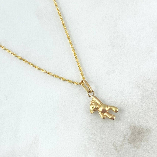 Cadena Lazo 0.9gr / 45cm + Dije Oso 0.45gr / 1.8cm Oro Amarillo (Oferta)