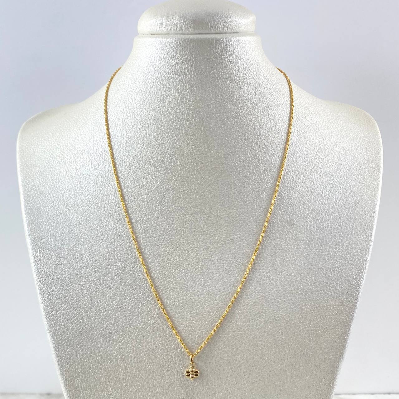 Cadena Lazo 0.9gr / 45cm + Dije Abeja 0.2gr / 1cm Oro Amarillo (Oferta)
