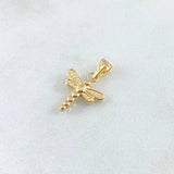 Dije Libelula 0.55gr / 1.7cm / Texturizada Oro Amarillo 18K