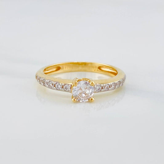 Anillo Solitario Churumbela 3.1 g / T61/4 Dos Oros Amarillo Blanco 18K