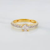 Anillo Solitario Churumbela 3.1 g / T61/4 Dos Oros Amarillo Blanco 18K