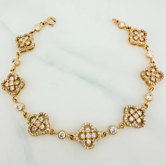 Pulso Trebol 13.3 g / 19.3 cm / 11.5 mm Oro Amarillo 18K