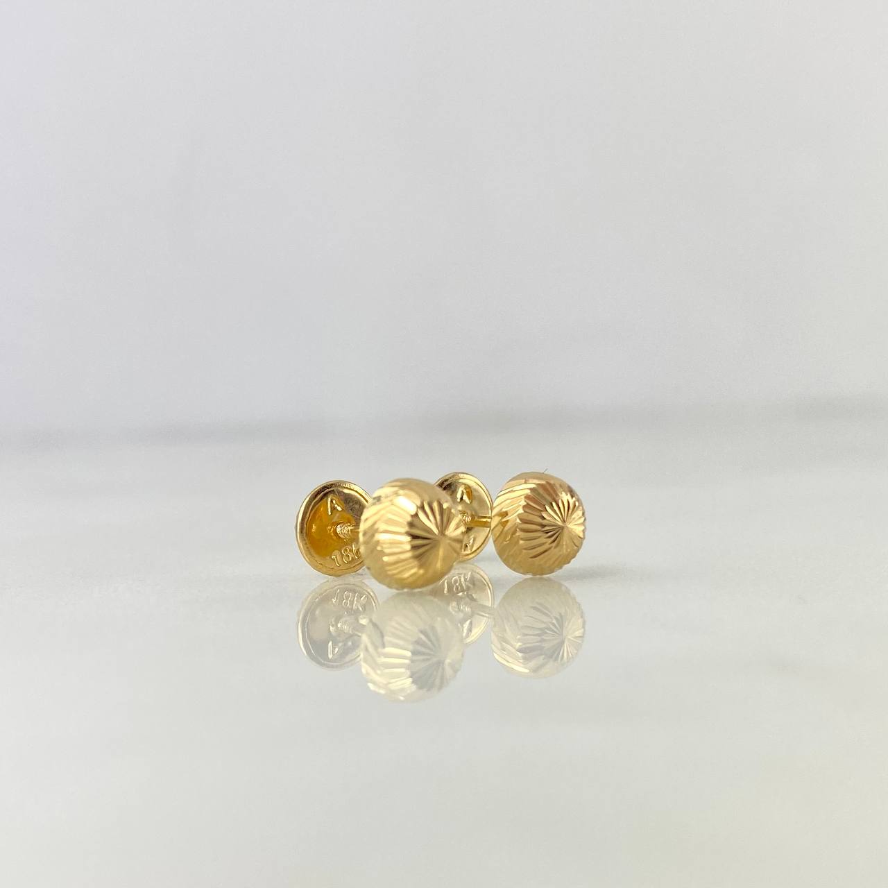 Topos Media Bola 0.7gr / 6mm Diamantadas Oro Amarillo 18K &