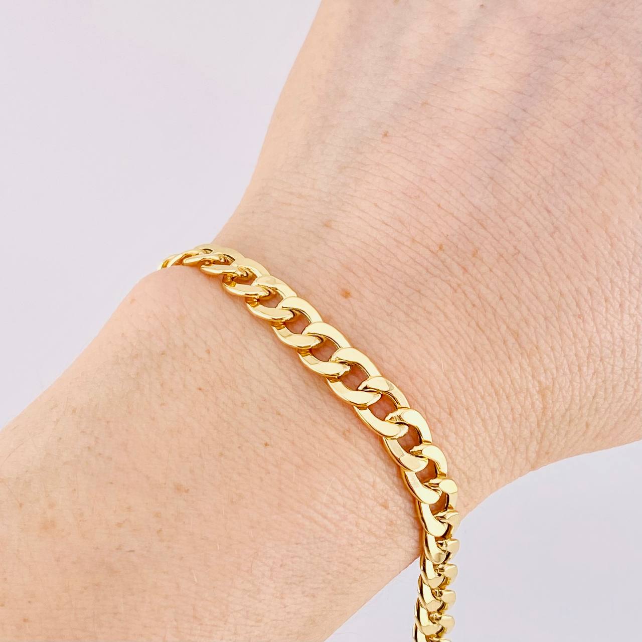 Pulso Cubano 7g / 20cm / 6.4mm Oro Amarillo 18K