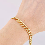 Pulso Cubano 7g / 20cm / 6.4mm Oro Amarillo 18K