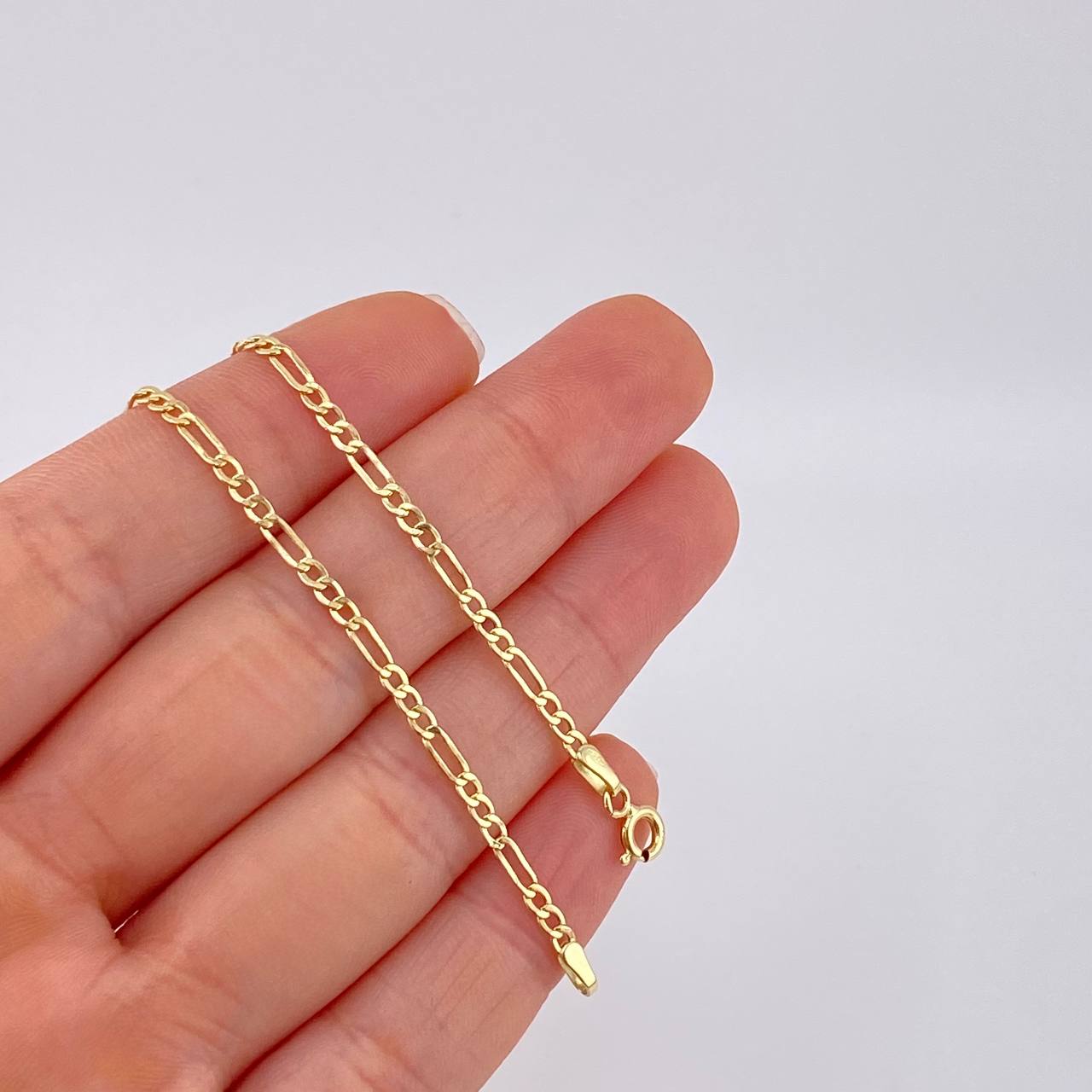Cadena Figaro 2.1g / 60cm / 2.2mm Oro Amarillo 18K