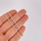 Cadena Escalera Plana 1.15g / 40cm / 1.2mm Tres Oros 18K