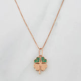 Set Cadena Veneciana + Dije Trebol / 2.15g / 45cm Oro Rosa 18K