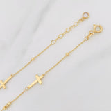 Pulso Modulable Aro Seguido Cruces 1.35g / 17.5cm - 19.8cm / 0.8mm Oro Amarillo 18K