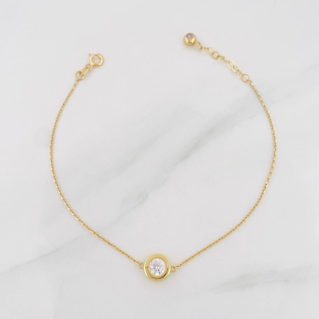 Pulso Modulable Aro Seguido Halo 2g / 17cm - 20cm / 1mm Oro Amarillo 18K