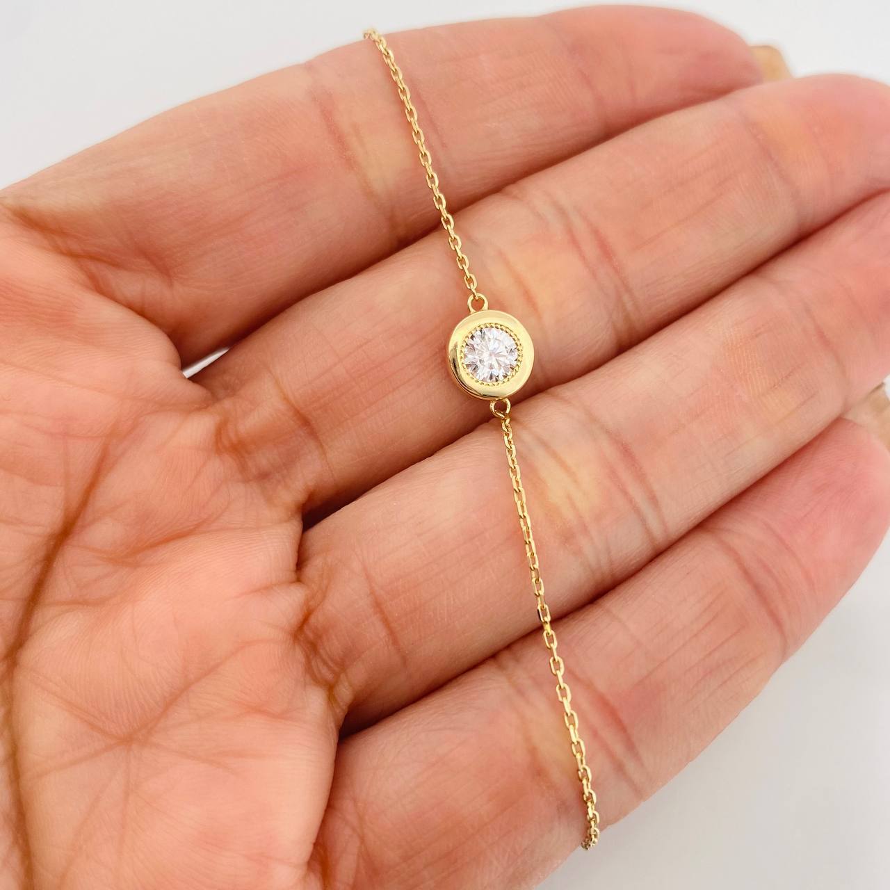 Pulso Modulable Aro Seguido Halo 2g / 17cm - 20cm / 1mm Oro Amarillo 18K