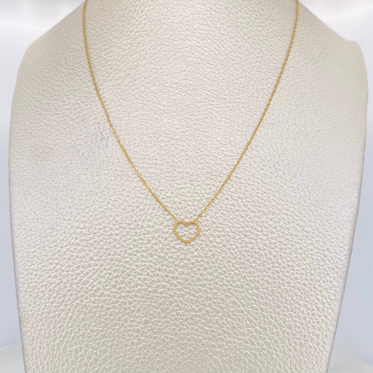 Cadena Aro Seguido Corazón 1.25g / 40cm / 1.4mm Oro Amarillo 18K