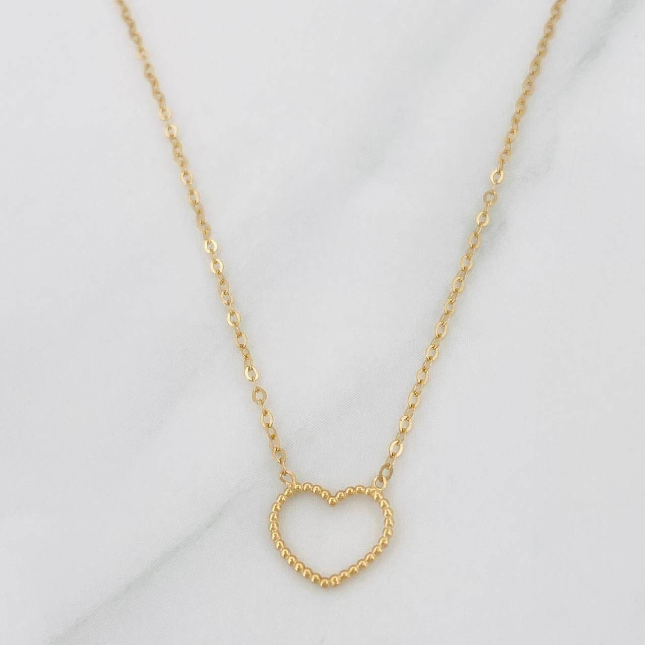 Cadena Aro Seguido Corazón 1.25g / 40cm / 1.4mm Oro Amarillo 18K