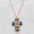 Cadena Veneciana Dije Cruz Diamantes 16pts 11.4g / 60cm / 0.46mm Oro Rosa 18K