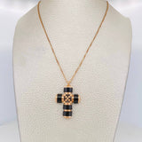 Cadena Veneciana Dije Cruz Diamantes 16pts 11.4g / 60cm / 0.46mm Oro Rosa 18K