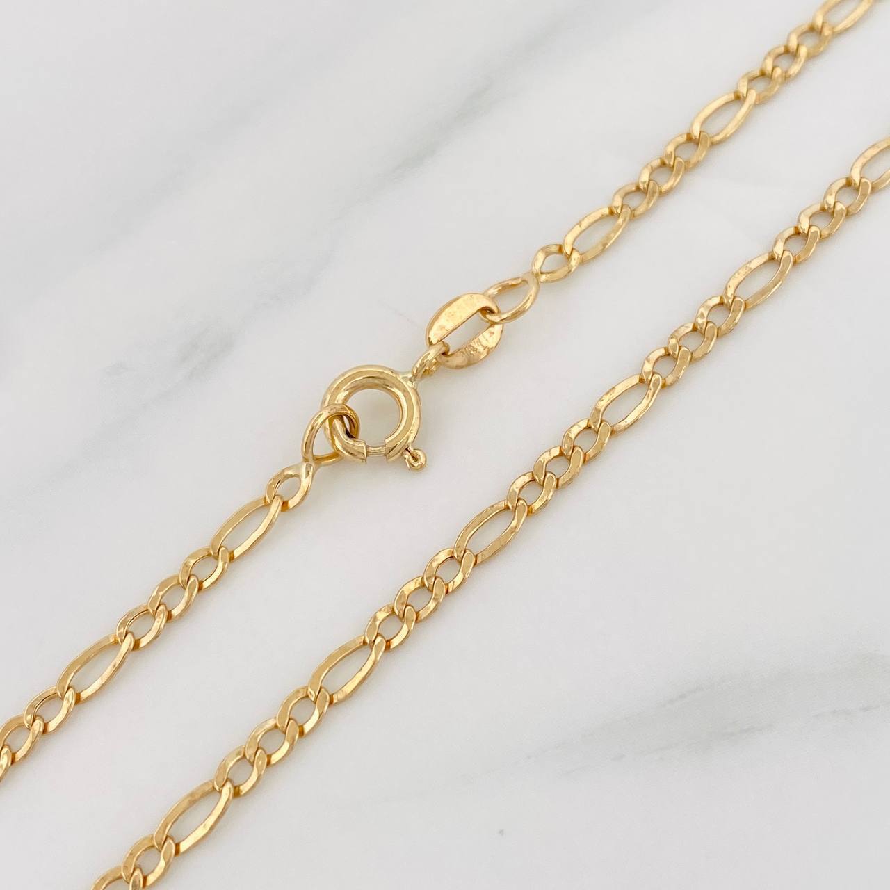 Cadena Figaro 3.75g / 65cm / 1.2mm Oro Amarillo 18K